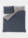 Kvalitex Satin-Französische verlängerte Bettwäsche LUXURY COLLECTION 1+2, 240x220, 70x90cm dunkelgrau / hellgrau