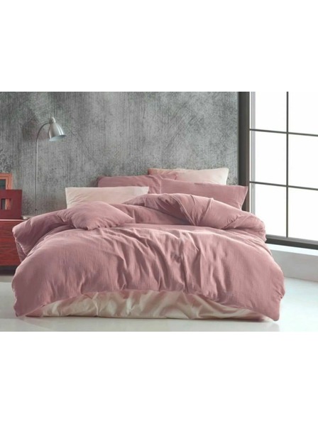 Kvalitex Französische Musselin-Bettwäsche 200x200, 70x90cm rosa Kvalitex