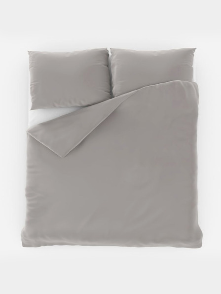 Kvalitex Satin-Französische verlängerte Bettwäsche LUXURY COLLECTION 1+2, 240x220, 70x90cm hellgrau