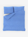 Kvalitex Französische verlängerte Krepp-Bettwäsche 240x220, 70x90cm blau Kvalitex