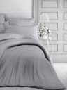 Kvalitex Französische Satin-Bettwäsche mit Streifen 1+2, 200x200, 70x90cm hellgrau Kvalitex