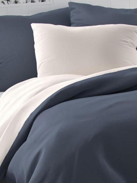 Kvalitex Satin-Verlängerte Bettwäsche LUXURY COLLECTION 140x220, 70x90cm dunkelgrau / weiß