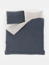 Kvalitex Satin-Verlängerte Bettwäsche LUXURY COLLECTION 140x220, 70x90cm dunkelgrau / weiß