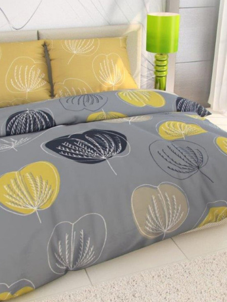Kvalitex Französische Baumwoll-Bettwäsche DELUX 200x200, 70x90cm GRACE grau