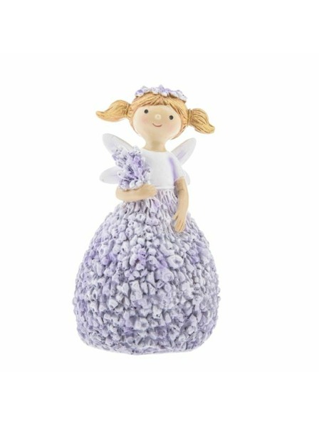 Casa de Engel Polyresin-Fee mit lila Blüten, 12/108