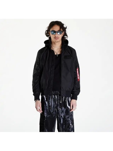 Alpha Industries Herren schwarze Bomberjacke Alpha Industries MA-1 TT Hood Schwarz/Schwarz