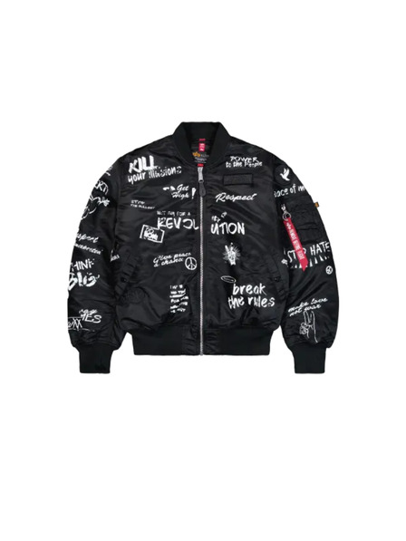 Alpha Industries Herren schwarze Bomberjacke Alpha Industries MA-1 Peace