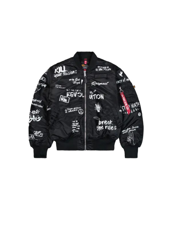 Alpha Industries Herren schwarze Bomberjacke Alpha Industries MA-1 Peace