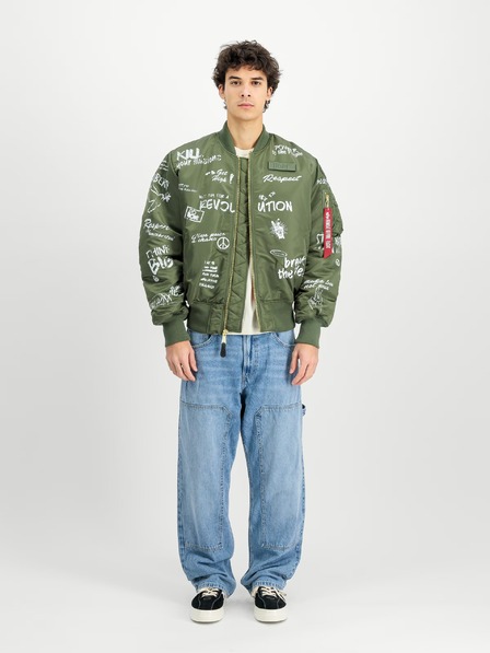 Alpha Industries Herren grüne Bomberjacke Alpha Industries MA-1 Peace