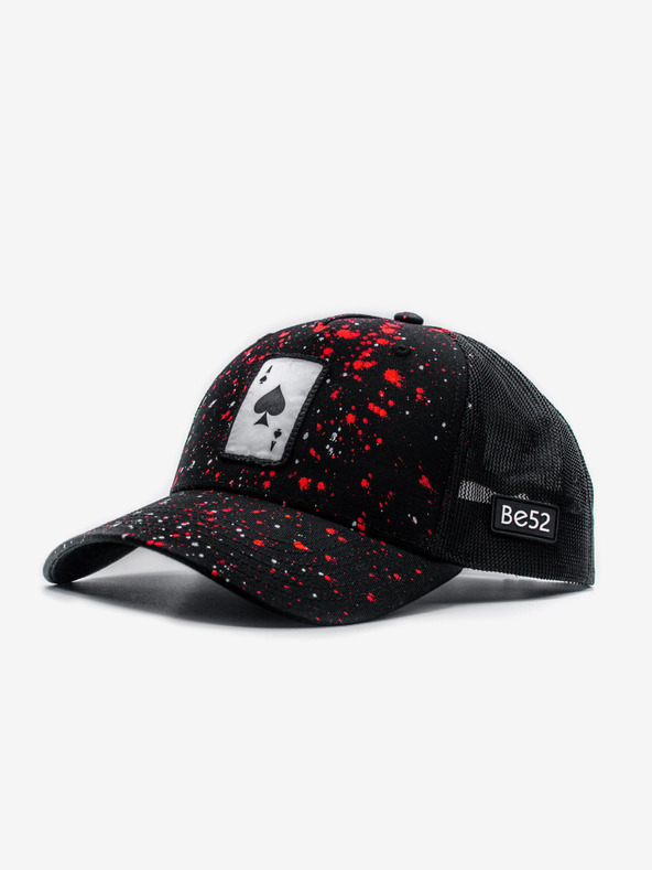 Be52 Be52 Ace Splash Premium-Kappe schwarz/rot-weiß
