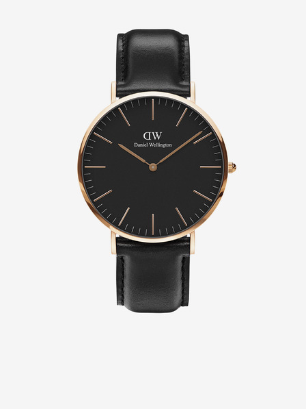 Daniel Wellington Schwarze Herren Lederuhr Daniel Wellington Classic