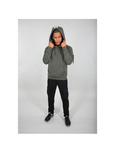 Alpha Industries Herren grüner Kapuzenpullover Alpha Industries Back Print hoodie Dark Olive