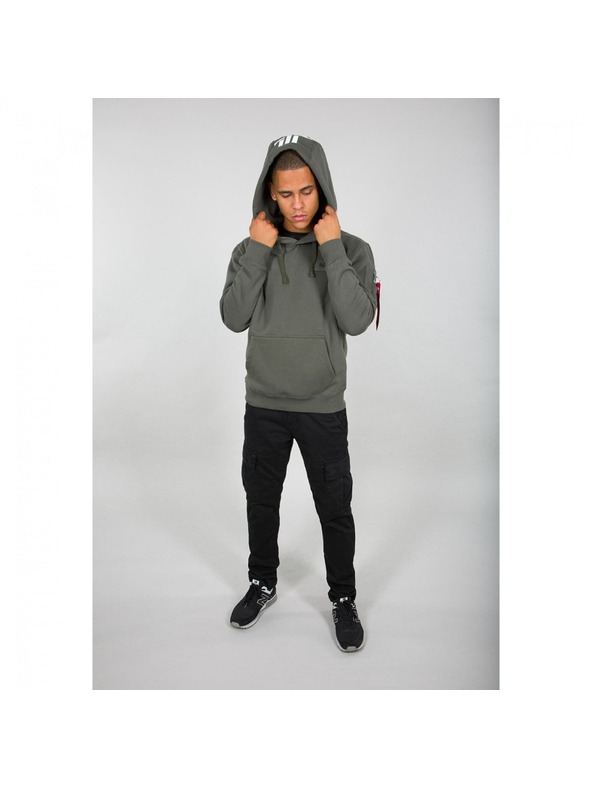 Alpha Industries Herren grüner Kapuzenpullover Alpha Industries Back Print hoodie Dark Olive