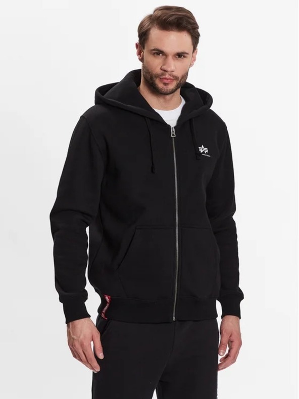 Alpha Industries Herren schwarzer Kapuzenpullover Basic Zip Hoody SL Alpha Industries