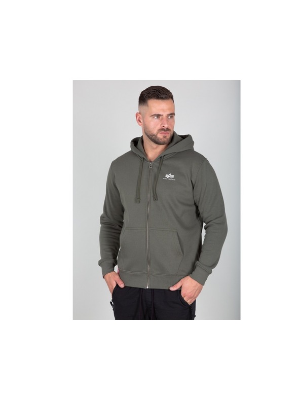 Alpha Industries Herren grüner Kapuzenpullover Alpha Industries Basic Zip hoodie Dark Olive