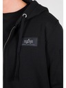 Alpha Industries Herren schwarzer Kapuzenpullover mit Rückendruck Alpha Industries Back Print Zip hoodie Black