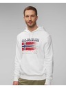 Napapijri Herren weißer Kapuzenpullover Napapijri B-Kreis H 002 Bright White