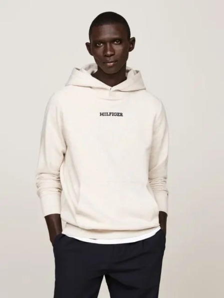 Tommy Hilfiger Herren weißer Pullover Monotype Heathered Oatmilk Tommy Hilfiger