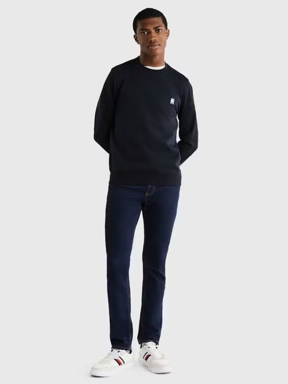 Tommy Hilfiger Herren blauer Pullover TH Monogram Tommy Hilfiger