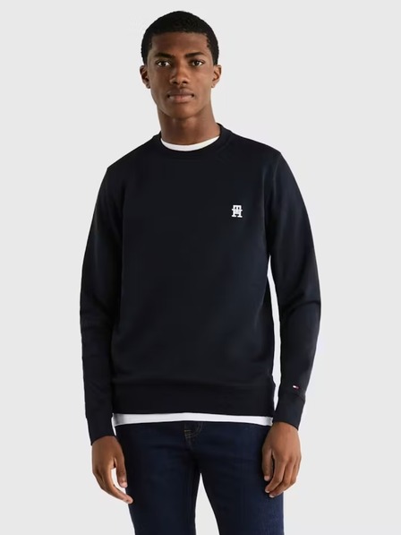 Tommy Hilfiger Herren blauer Pullover TH Monogram Tommy Hilfiger