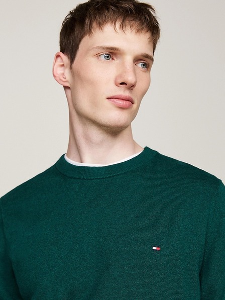 Tommy Hilfiger Herren Grüner Pullover Ornamental Green Heather Tommy Hilfiger