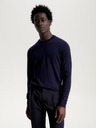 Tommy Hilfiger Herren Blauer Feiner Wollpullover Tommy Hilfiger
