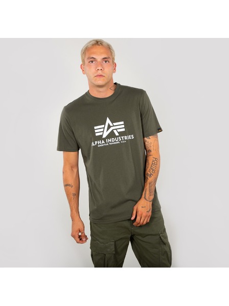 Alpha Industries Herren Grünes T-Shirt Alpha Industries Basic T Dark Olive