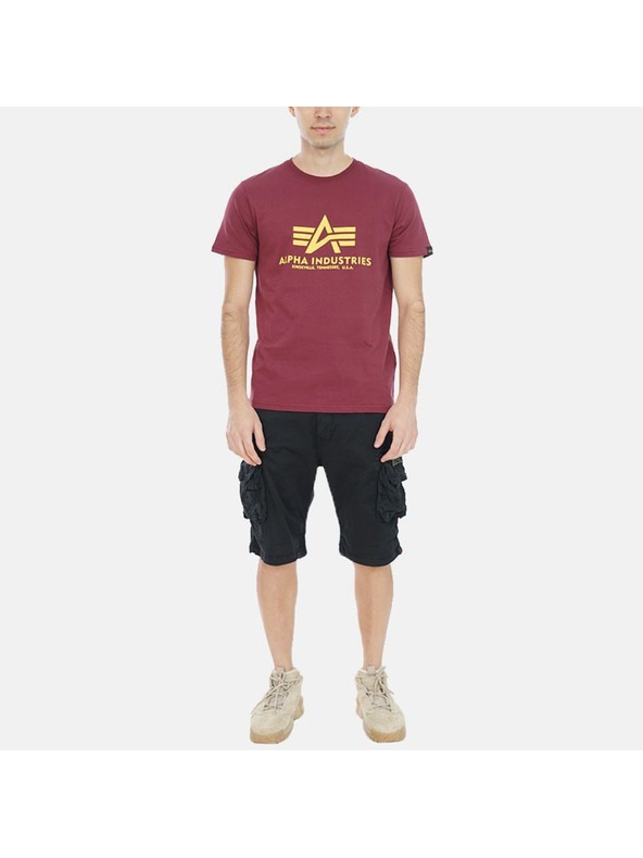 Alpha Industries Herren Rotes Basic T-Shirt Alpha Industries