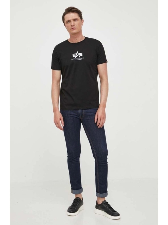 Alpha Industries Herren Schwarzes Basic T-Shirt Alpha Industries Black