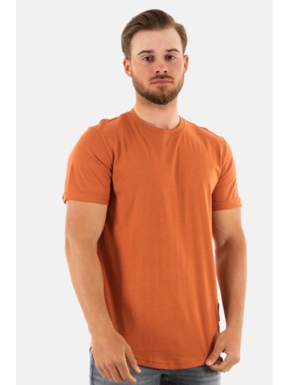 Calvin Klein Herren Oranges T-Shirt Calvin Klein Jeans Badge Round Hem Tee GAN Auburn
