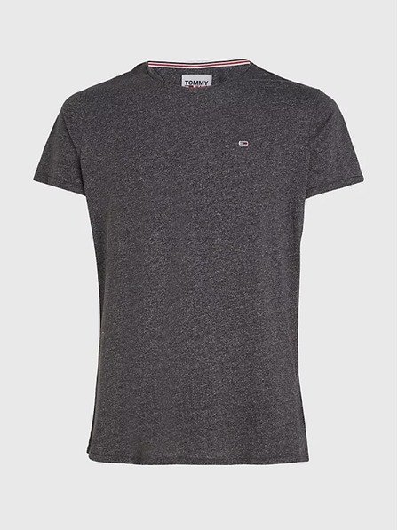 Tommy Jeans Dunkelgraues Herren-T-Shirt Tommy Jeans Classic Slim Fit T-Shirt BDS Black