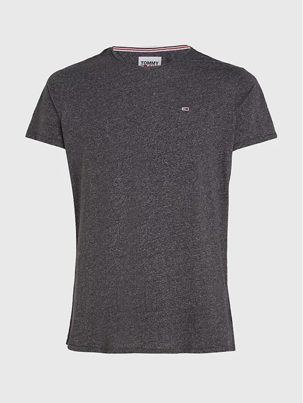 Tommy Jeans Dunkelgraues Herren-T-Shirt Tommy Jeans Classic Slim Fit T-Shirt BDS Black
