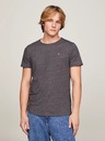 Tommy Jeans Dunkelgraues Herren-T-Shirt Tommy Jeans Classic Slim Fit T-Shirt BDS Black