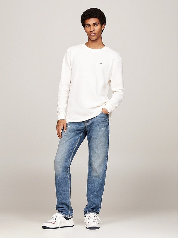 Tommy Jeans Weißes Herren-T-Shirt mit Waffelmuster Tommy Jeans