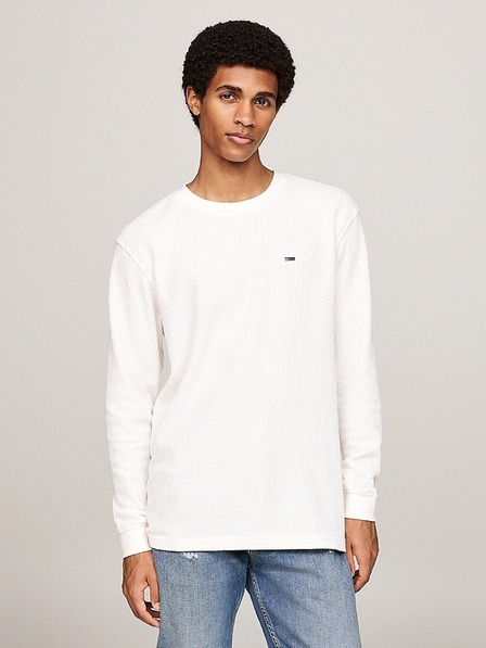 Tommy Jeans Weißes Herren-T-Shirt mit Waffelmuster Tommy Jeans