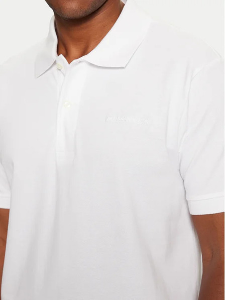 Guess Jeans Weißes Herren-Poloshirt kcjv1 Guess Jeans