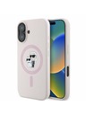 Karl Lagerfeld Karl Lagerfeld Liquid Silikon Karl und Choupette MagSafe Rückseite für iPhone 16 Rosa