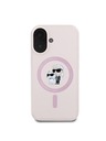 Karl Lagerfeld Karl Lagerfeld Liquid Silikon Karl und Choupette MagSafe Rückseite für iPhone 16 Rosa
