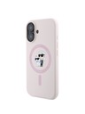 Karl Lagerfeld Karl Lagerfeld Liquid Silikon Karl und Choupette MagSafe Rückseite für iPhone 16 Rosa