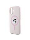 Karl Lagerfeld Karl Lagerfeld Liquid Silikon Karl und Choupette MagSafe Rückseite für iPhone 16 Rosa
