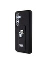 Karl Lagerfeld Karl Lagerfeld Saffiano Grip Stand Metall Logo Rückseite für Samsung Galaxy S24 Schwarz
