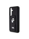 Karl Lagerfeld Karl Lagerfeld Saffiano Grip Stand Metall Logo Rückseite für Samsung Galaxy S24 Schwarz