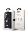 Karl Lagerfeld Karl Lagerfeld Saffiano Grip Stand Metall Logo Rückseite für Samsung Galaxy S24 Schwarz