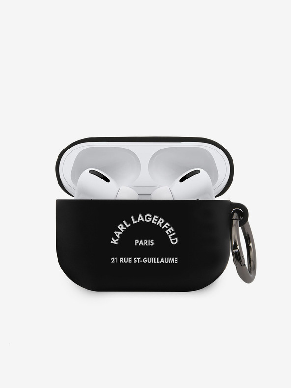 Karl Lagerfeld Rue St Guillaume Silikon Hülle für Airpods Pro Schwarz Karl Lagerfeld