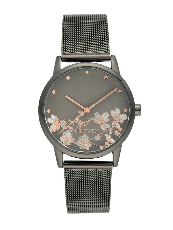 Nine West	 Damen Silberuhr Nine West NW/2429FLGY