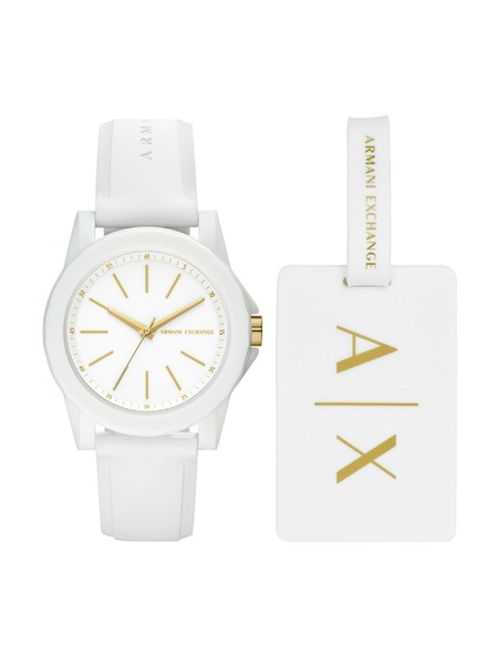 Armani Exchange Armani Exchange Damen Geschenkset Damenuhr Lady Banks und Gepäckband AX7126