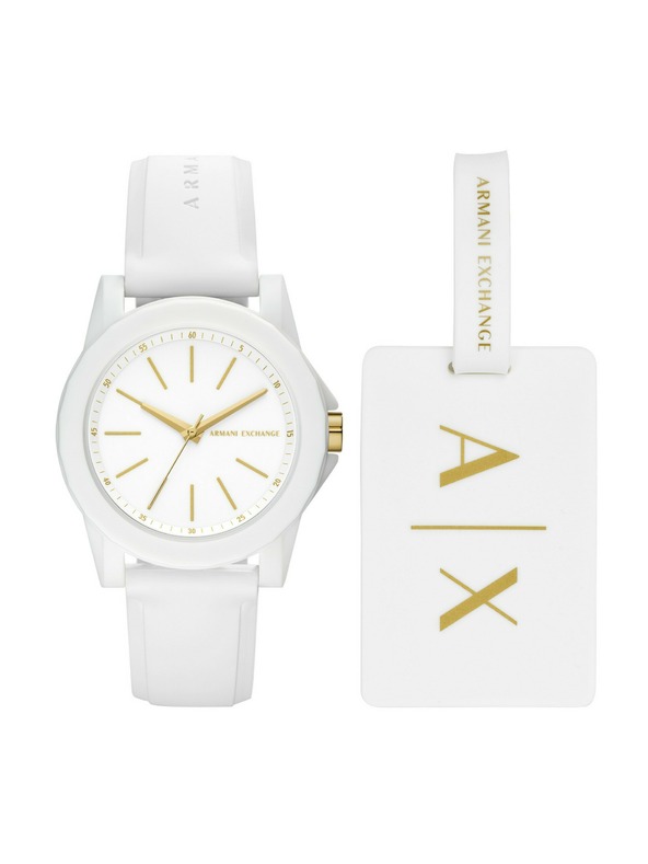 Armani Exchange Armani Exchange Damen Geschenkset Damenuhr Lady Banks und Gepäckband AX7126