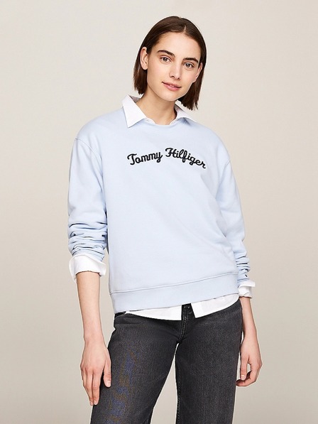 Tommy Hilfiger Damen hellblauer Vintage-Pullover Tommy Hilfiger
