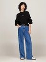 Tommy Jeans Damen schwarzer Pullover Tommy Jeans Badge Rib-Knit Black