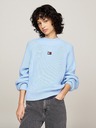 Tommy Jeans Damen hellblauer Pullover Tommy Jeans Badge Rib-Knit Vessel Blue